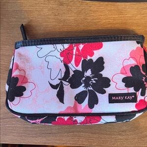 Mary Kay Black and Pink Floral Cosmetic Bag